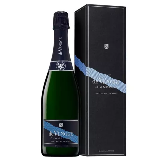 Flasche Champagner De Venoge Cordon Bleu Blanc de Noirs brut - Gourmet-Cuvée aus 100 % Pinot Noir und Meunier