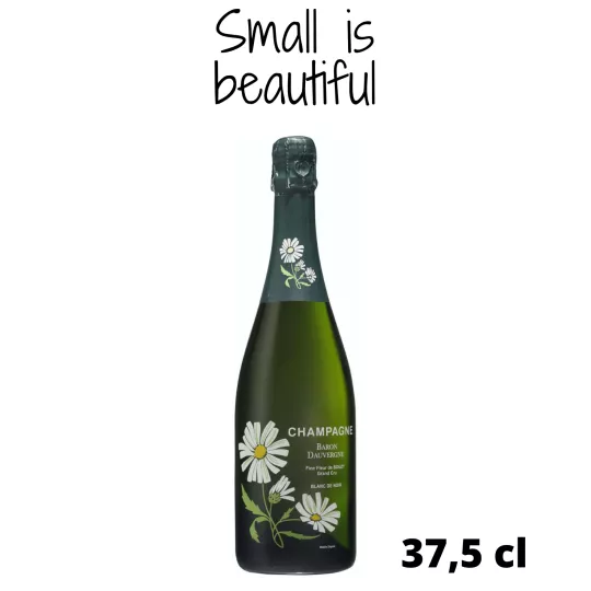 Halbe Flasche Champagner Baron Dauvergne Fine Fleur Blanc de Noirs, Vorderansicht