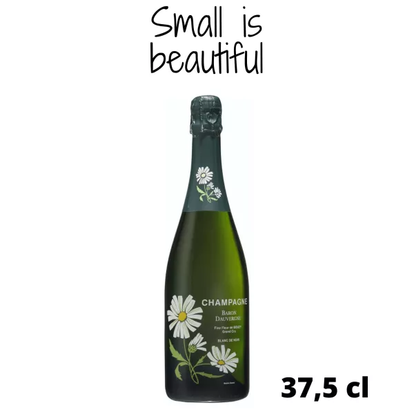 Halbe Flasche Champagner Baron Dauvergne Fine Fleur Blanc de Noirs, Vorderansicht